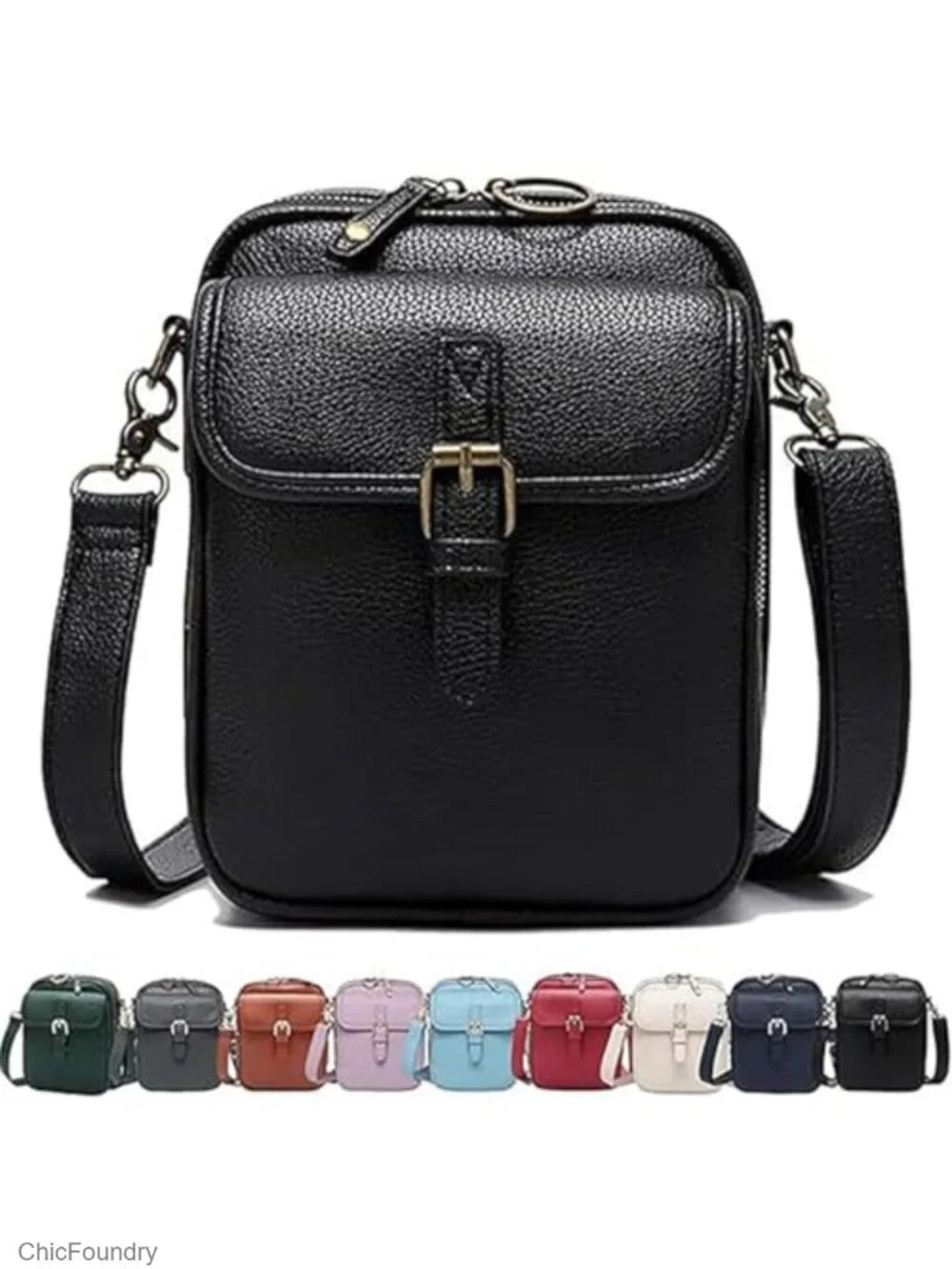 Large Capacity Faux Leather Anti-Theft Crossbody Bag